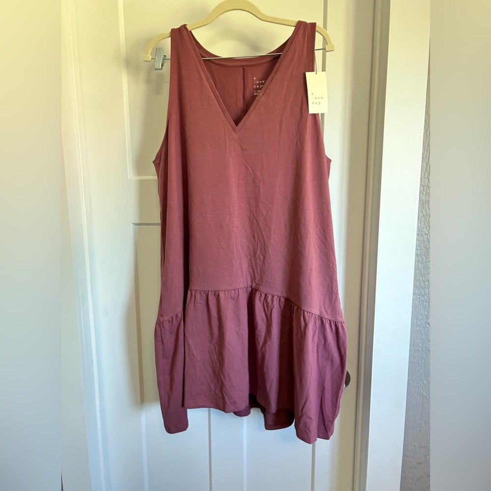 A New Day (Target) Dress. Loose fitting. Rose colored. Size XXL. New with Tags.
